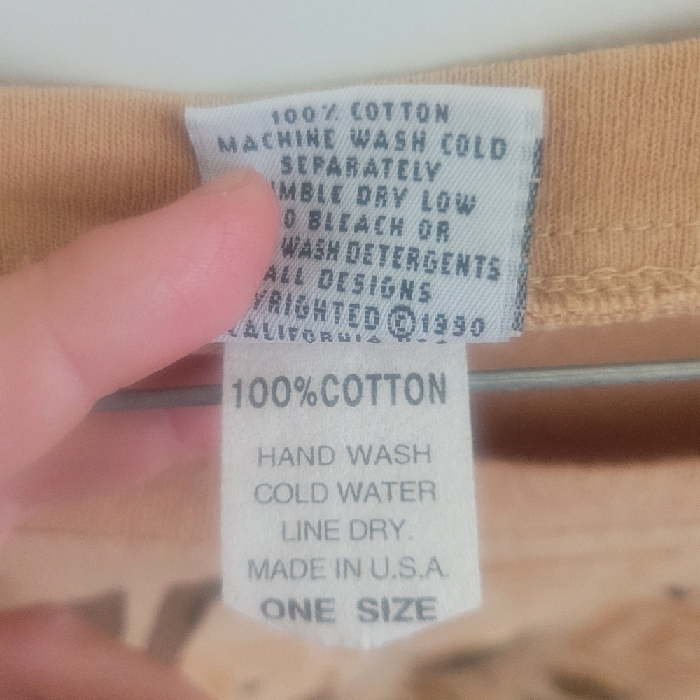 Vintage 90s Cesucci Hand Painted Embellished Tee Tan Brown Geometric Art Shirt - Picture 3 of 10